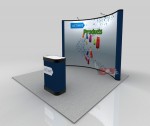 10 ft Curved Photo Mural with Fabric Ends Pop-Up Display