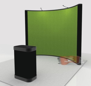 10 ft pop up curved fabric display