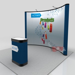 10 ft Pop up curved trade show display