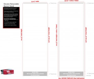 Elevator Banner Stand Display Graphic Spec Sheet