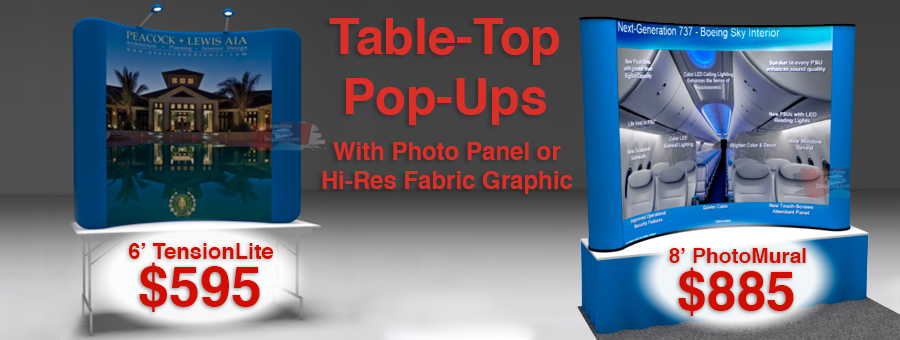 Complete Portable Pop Up Booths, Trade Show Graphics